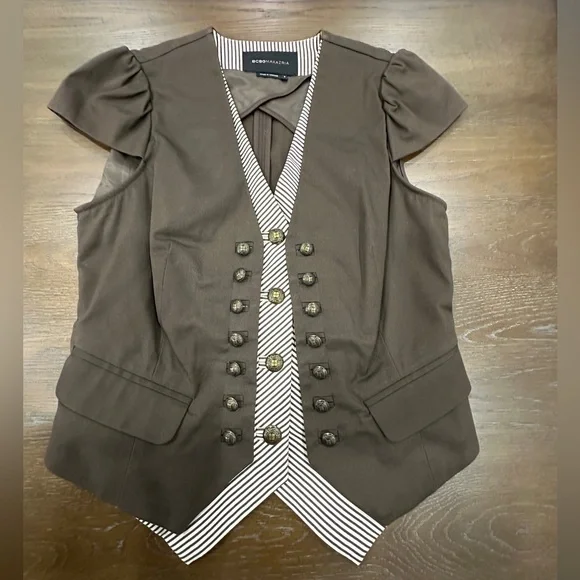 BCBGMaxAzria brown Striped Vest small - Picture 1 of 14